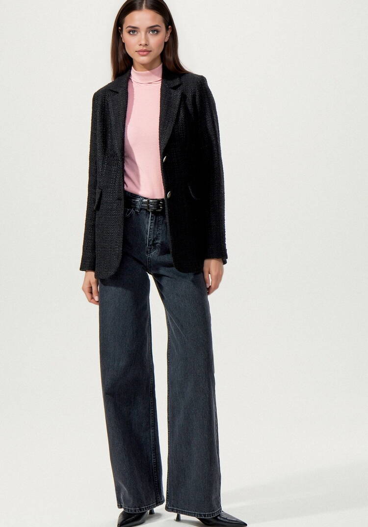 Джинсы прямого кроя с высокой посадкой шир.  750, рис. 1