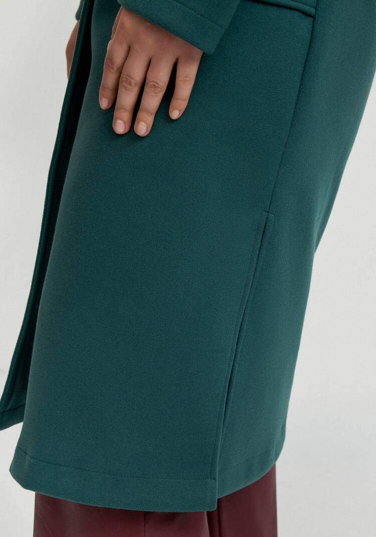 Пальто удлиненное на запах с разрезами шир.  750, рис. 47