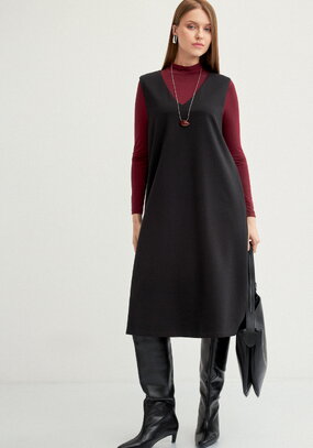 Сарафан трикотажный ,прямой с разрезами