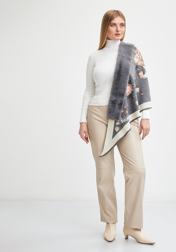 Шаль с отделкой мехом Анжелика шир.  580, рис. 10