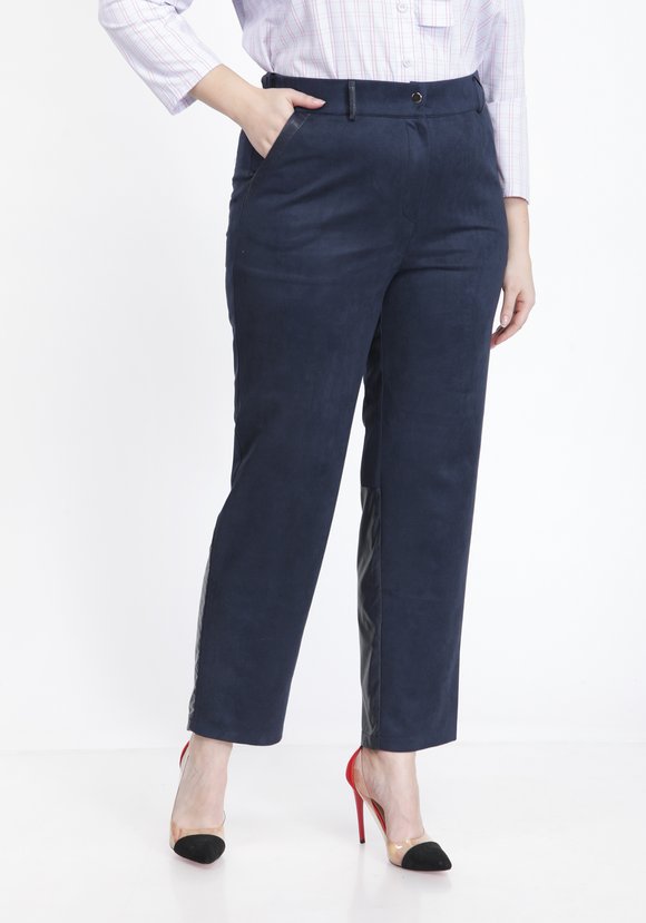 Брюки с отделкой из эко-кожи шир.  580, рис. 5