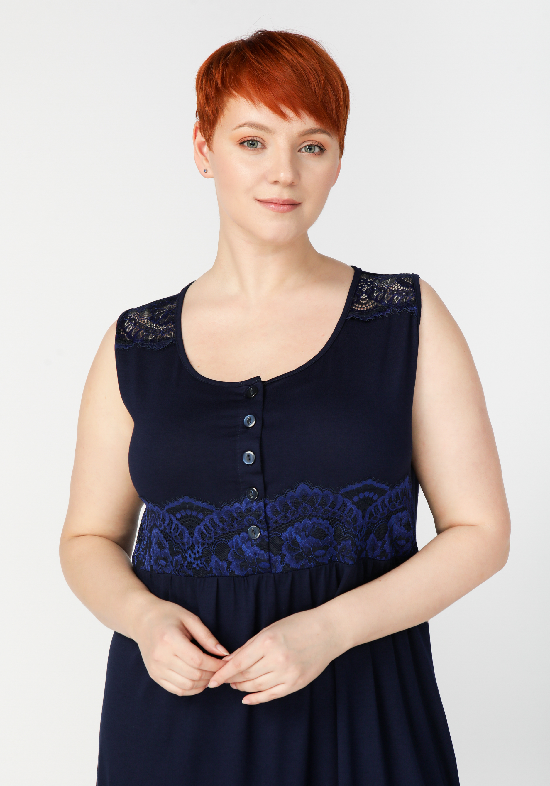 Сорочка женская "Эльза" NATALI, размер 48, цвет синий - фото 8