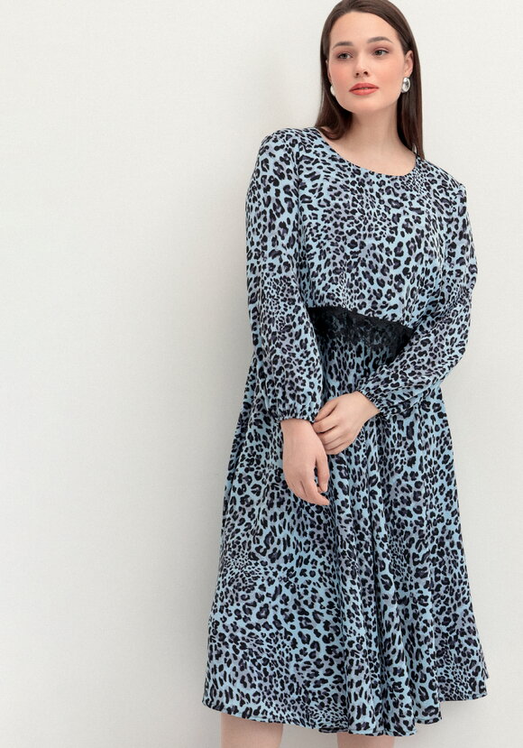 Платье из струящейся ткани с принтом леопард шир.  580, рис. 7