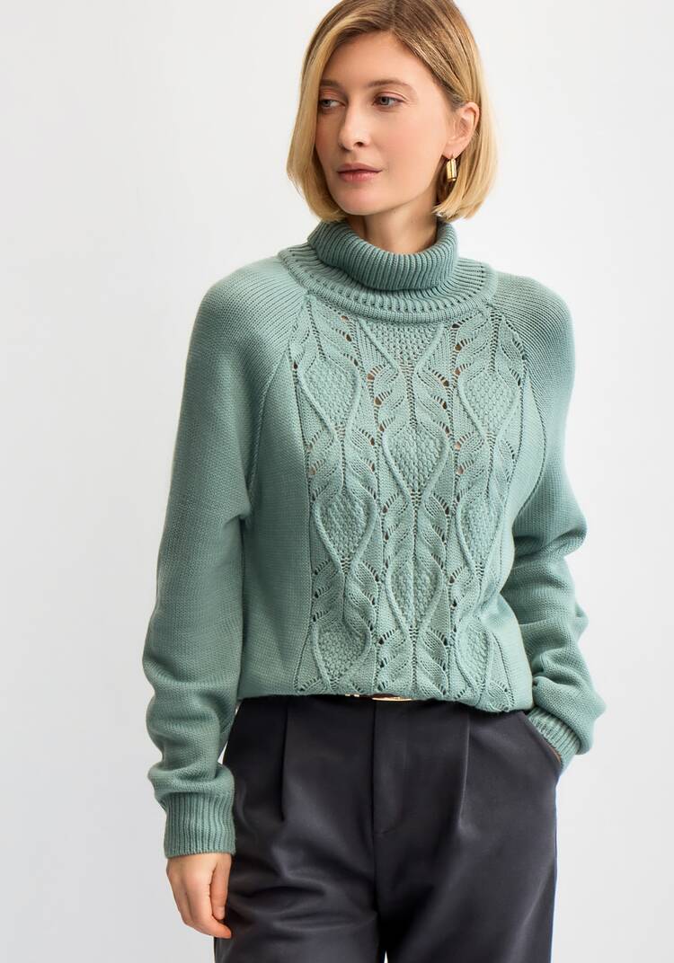 Свитер с ажурным рисунком шир.  750, рис. 4