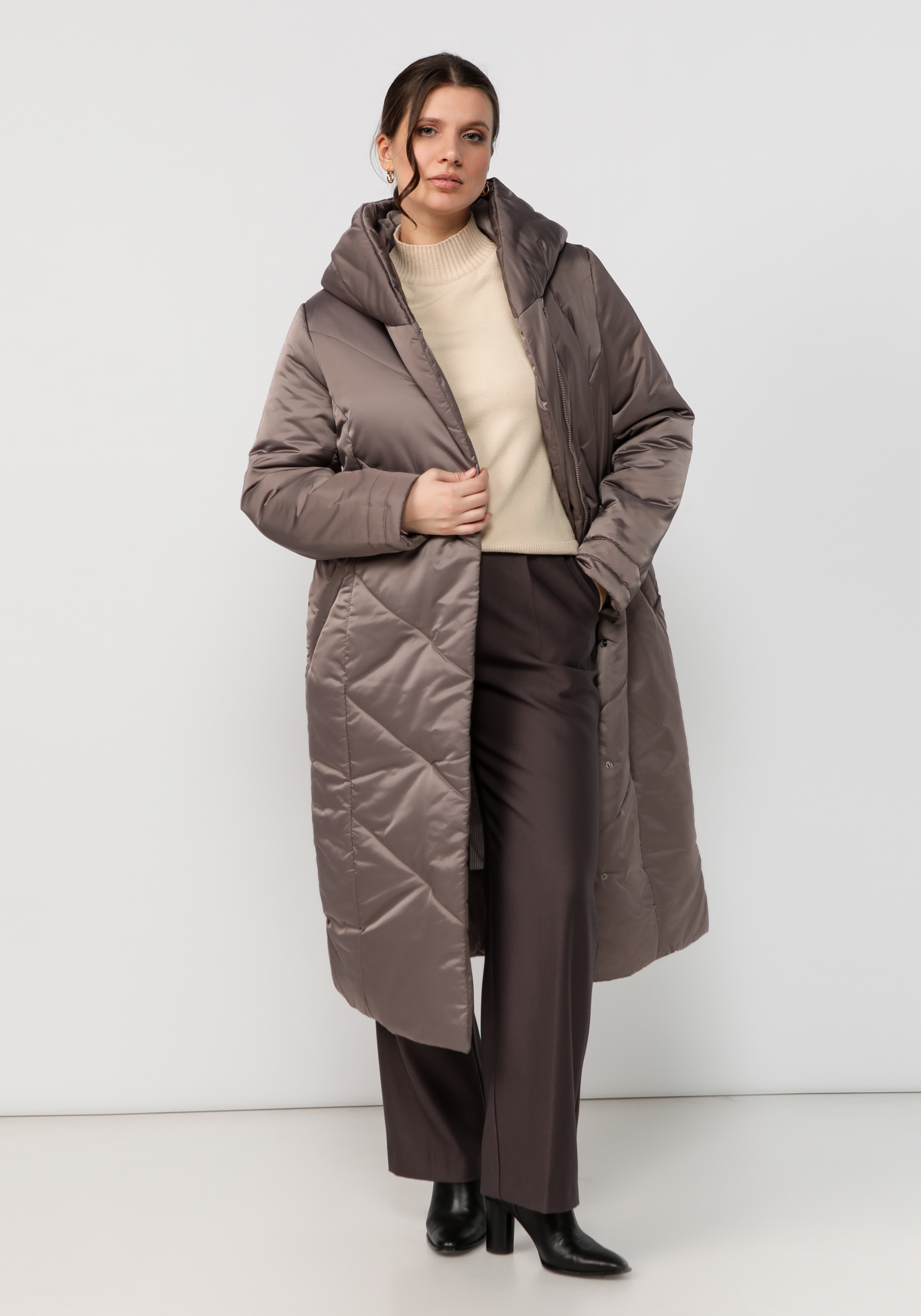 Пальто "Хелен" Dizzy Way, цвет серый, размер 56