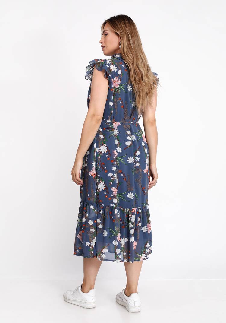 Платье с ярким цветочным принтом миди шир.  750, рис. 2