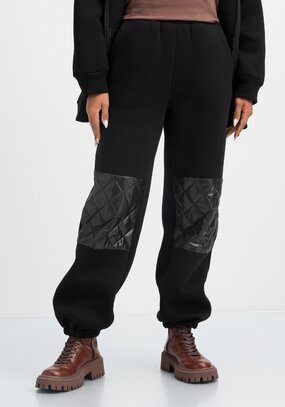 Брюки со вставками из стёганой ткани