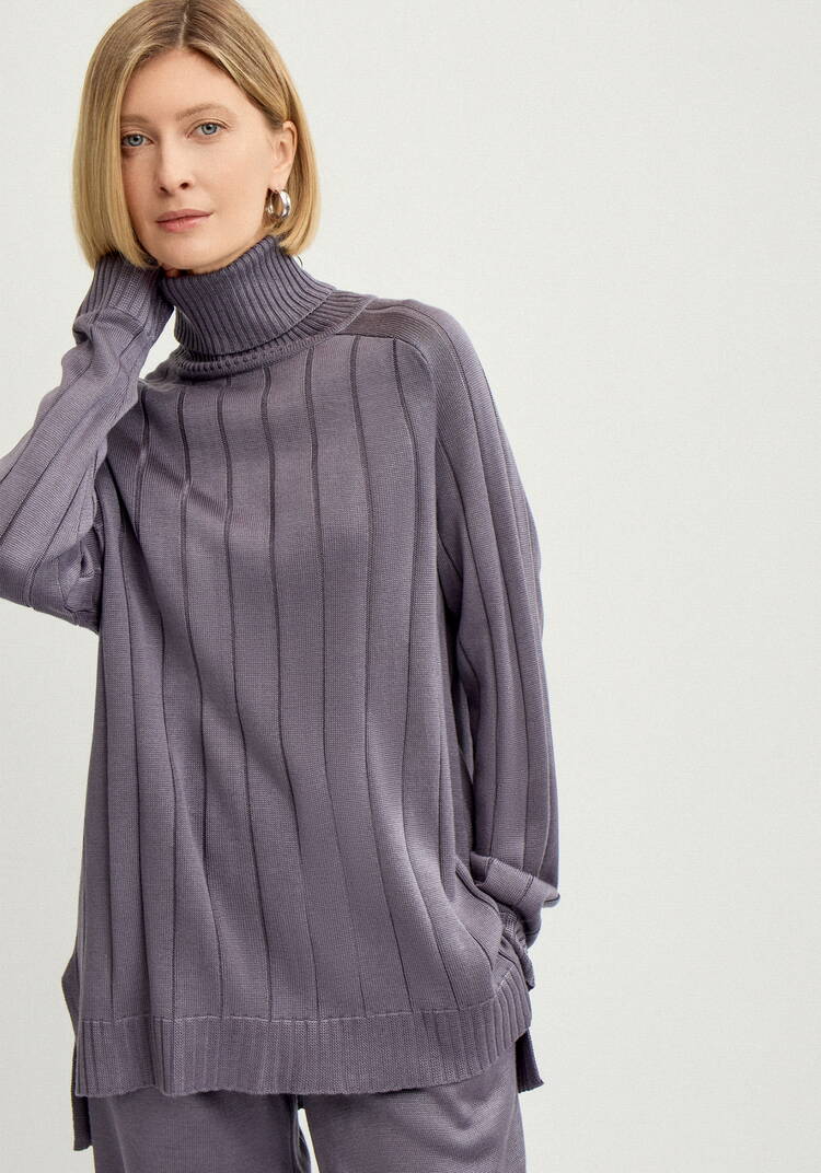 Джемпер удлиненный по спинке с высоким горлом шир.  750, рис. 14