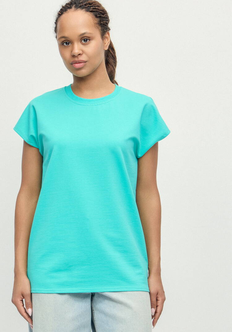 Футболка из трикотажа со спущенным плечом шир.  750, рис. 34