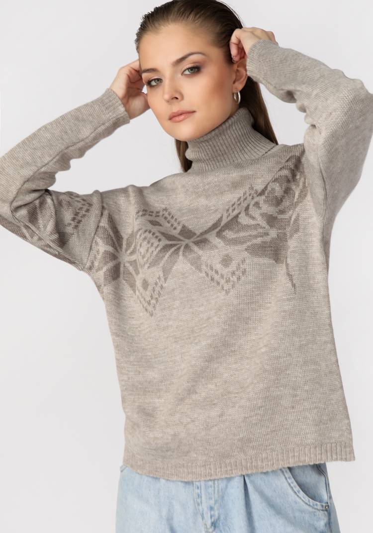 Джемпер с орнаментом по груди и рукаву шир.  750, рис. 4