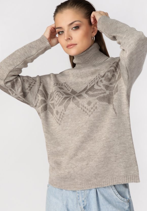 Джемпер с орнаментом по груди и рукаву шир.  580, рис. 4