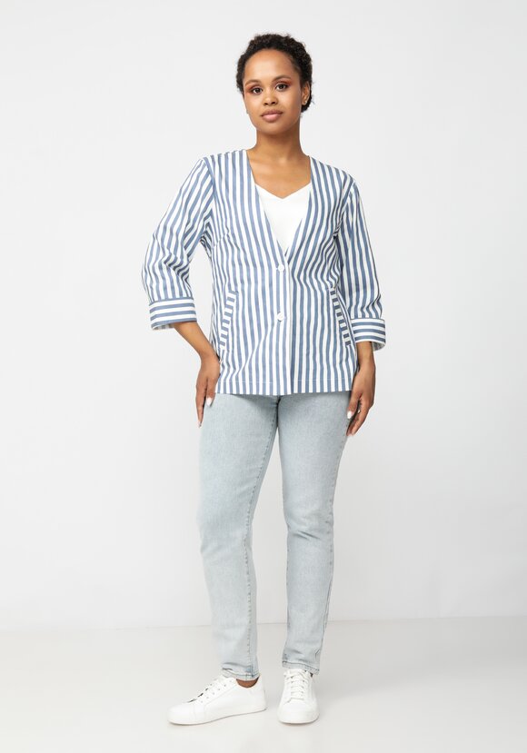 Пиджак в полоску с укороченным рукавом шир.  580, рис. 2