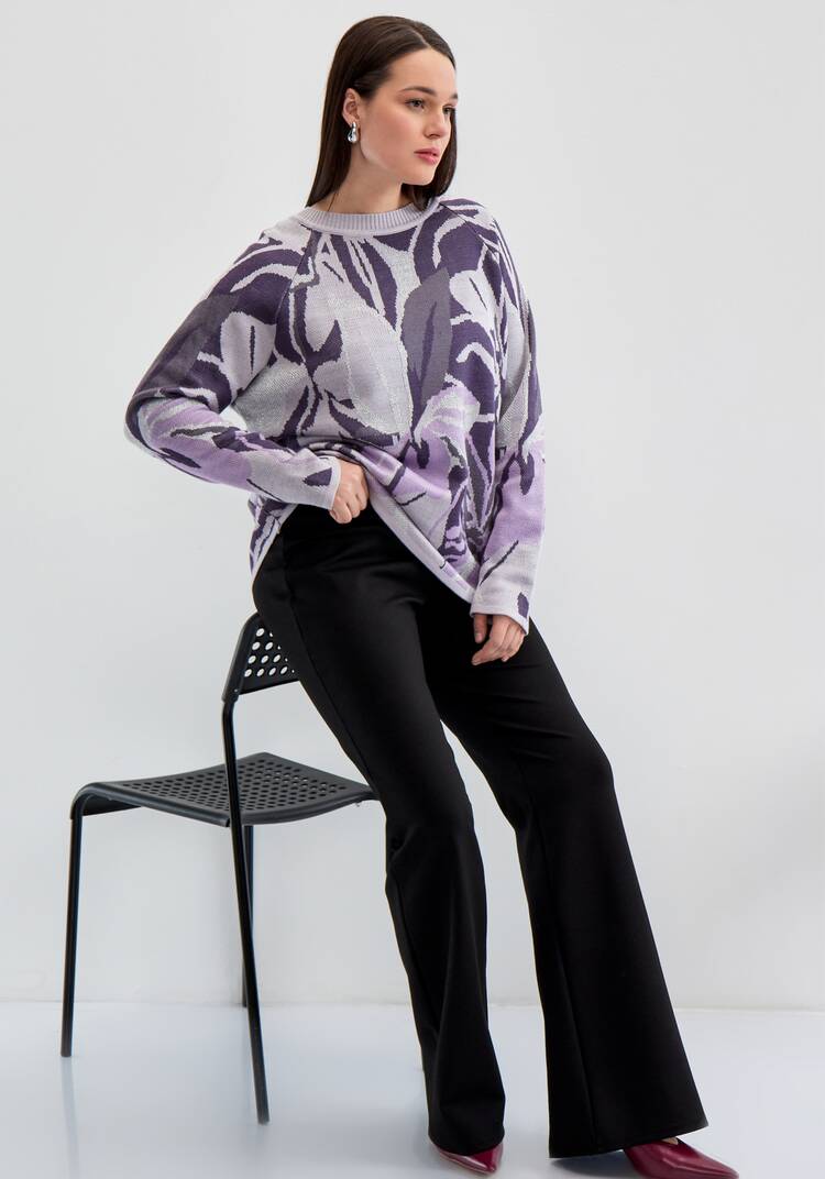 Джемпер с растительным орнаментом шир.  750, рис. 8