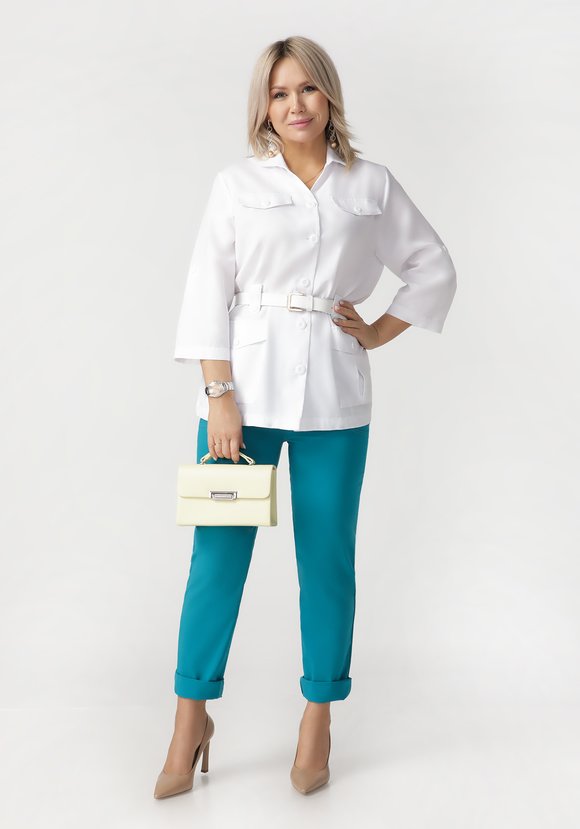 Брюки из бенгалина Галия шир.  580, рис. 9