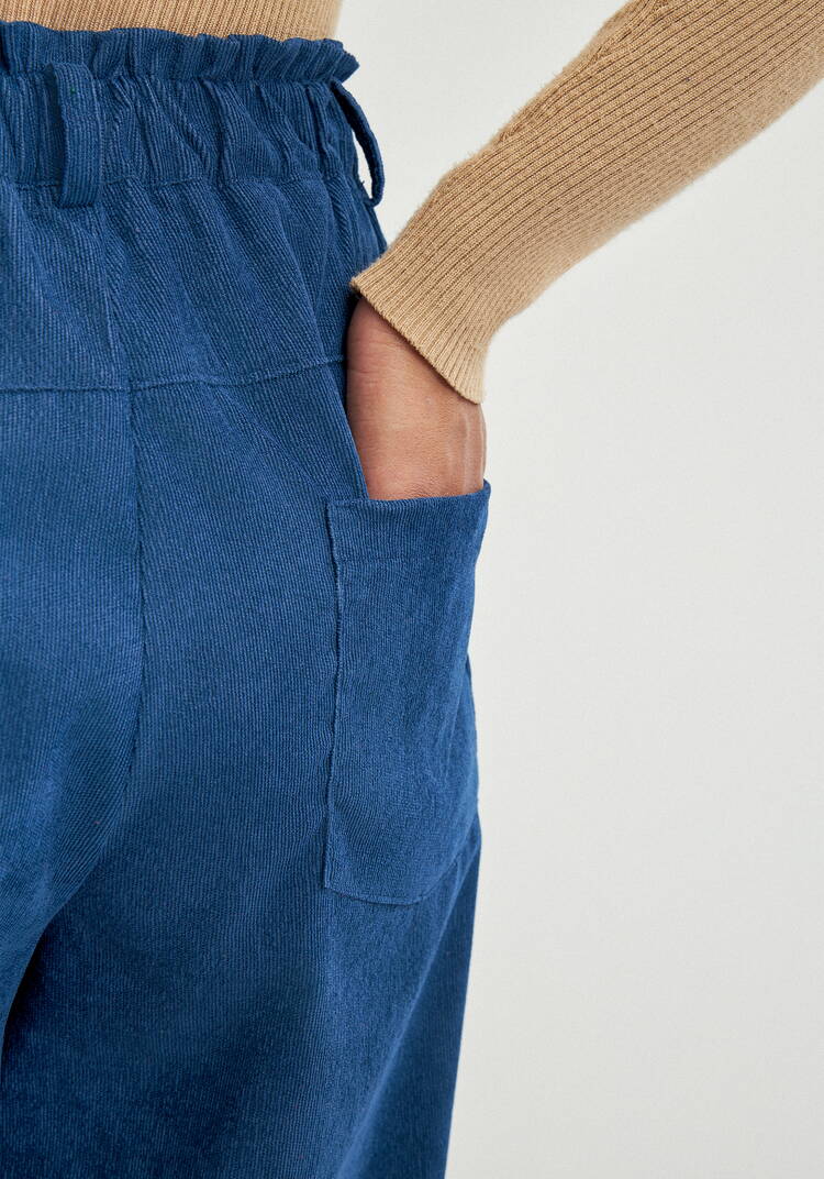 Брюки вельветовые широкие на резинке шир.  750, рис. 28