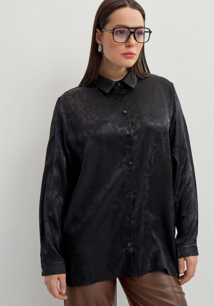 Блуза из шелка со змеиным принтом шир.  750, рис. 21