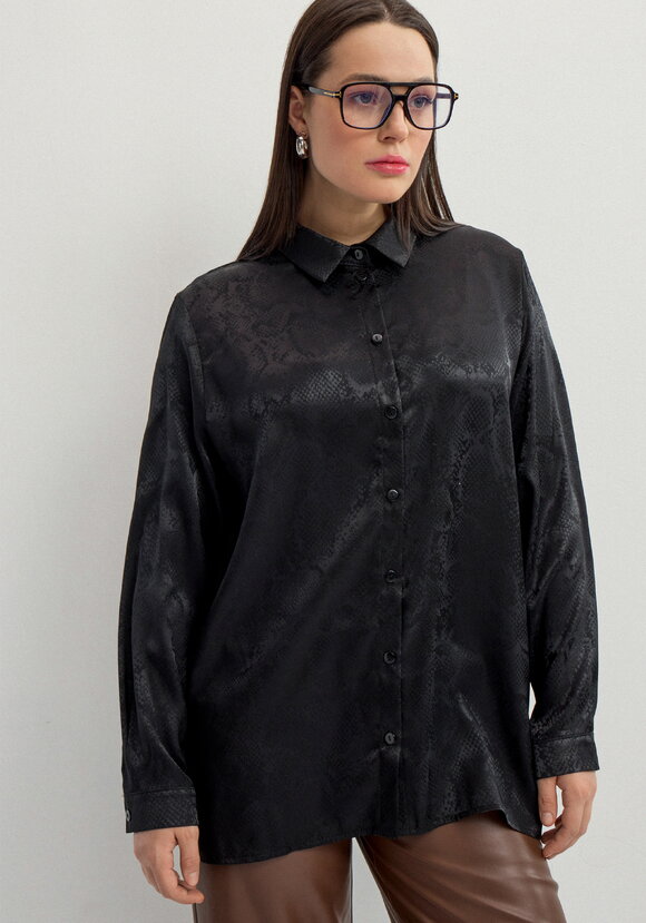 Блуза из шелка со змеиным принтом шир.  580, рис. 21