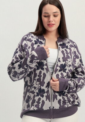 Бомбер с метанитью и цветочным орнаментом