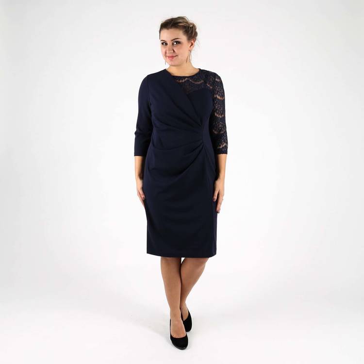 Платье оригинального кроя с гипюровым рукавом шир.  750, рис. 9