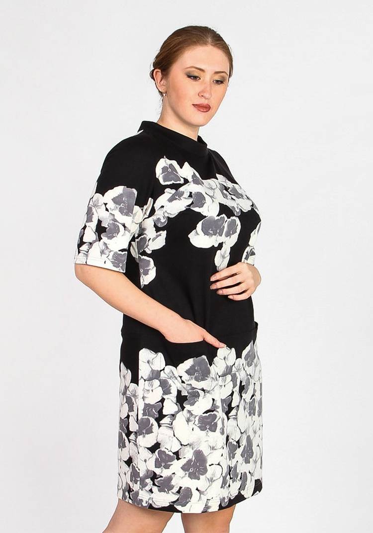 Платье с цветочным принтом и рукавом 1/2 шир.  750, рис. 9