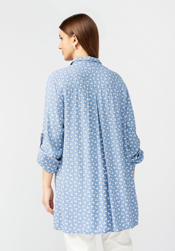 Блуза с отложным воротником на стойке шир.  580, рис. 10