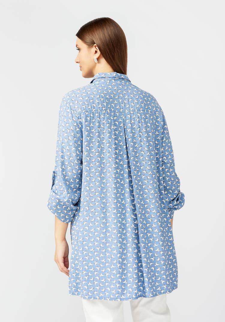 Блуза с отложным воротником на стойке шир.  750, рис. 10