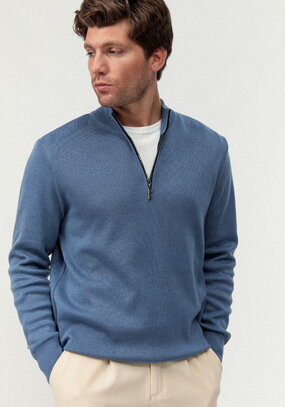 Джемпер с воротником-стойкой на молнии