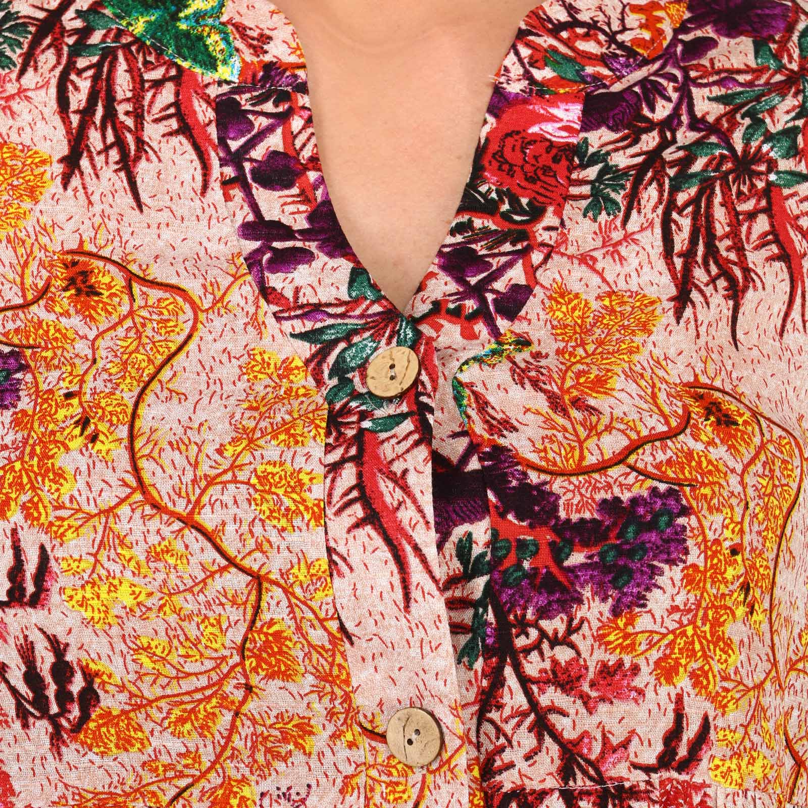 Блуза на пуговицах с отрезной кокеткой Bianka Modeno, размер 48, цвет оранжевый - фото 6