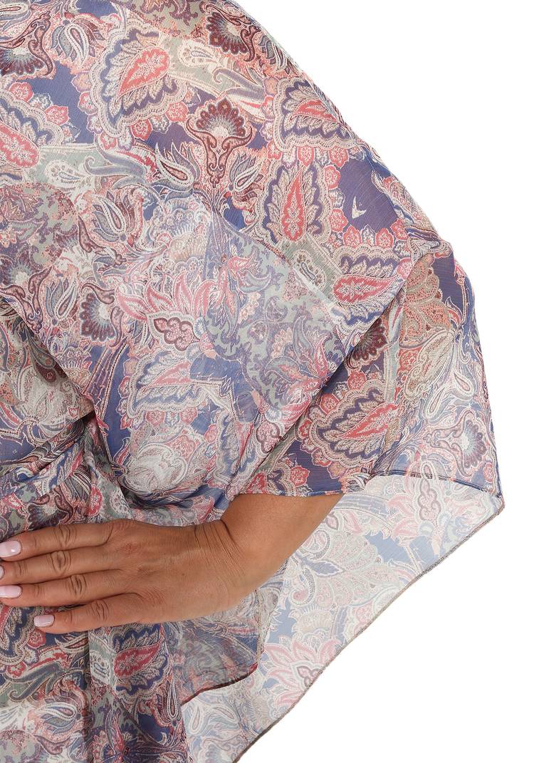 Туника из шифона с поясом и принтом шир.  750, рис. 4