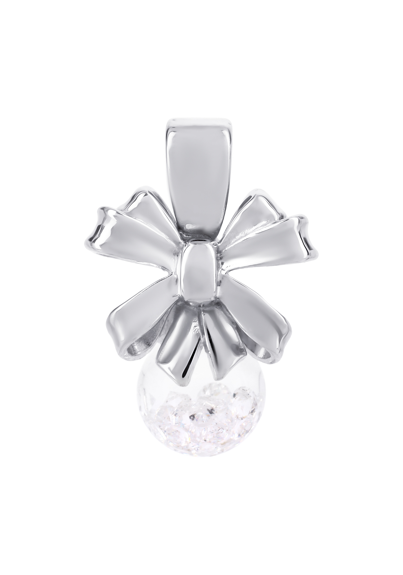 

Подвеска серебряная "Изящный бантик", Белый