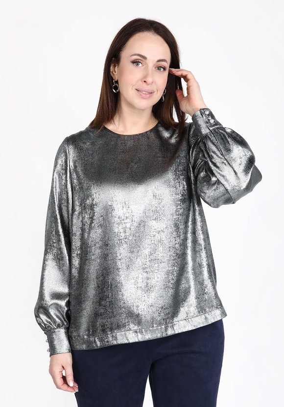 Блуза с объемным рукавом на манжете шир.  580, рис. 5