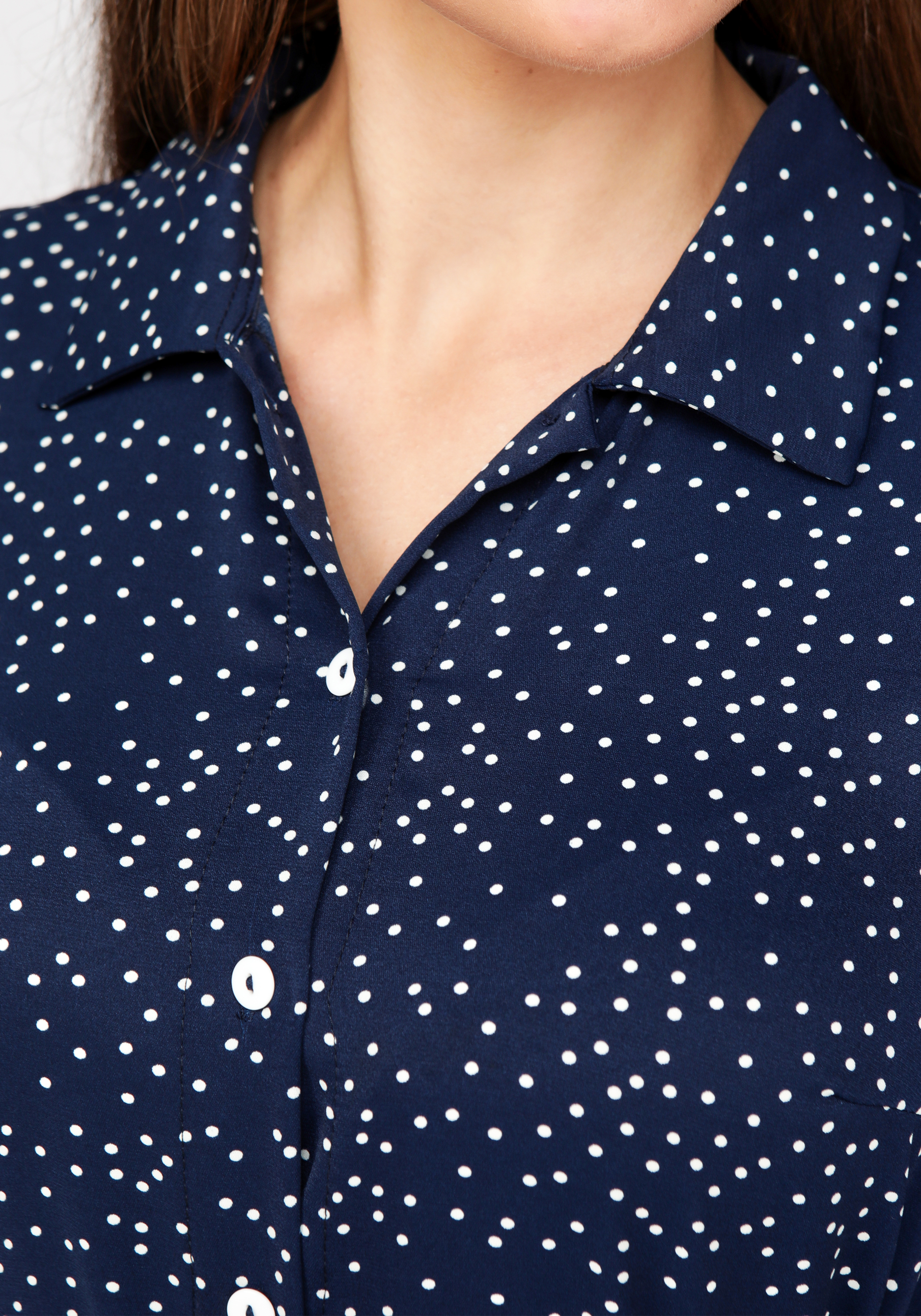 Платье-рубашка в горошек "Полькадот" Leomax, цвет синий, размер 56 - фото 6