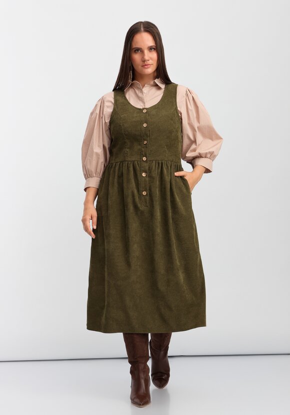 Сарафан из вельвета на пуговицах шир.  580, рис. 1