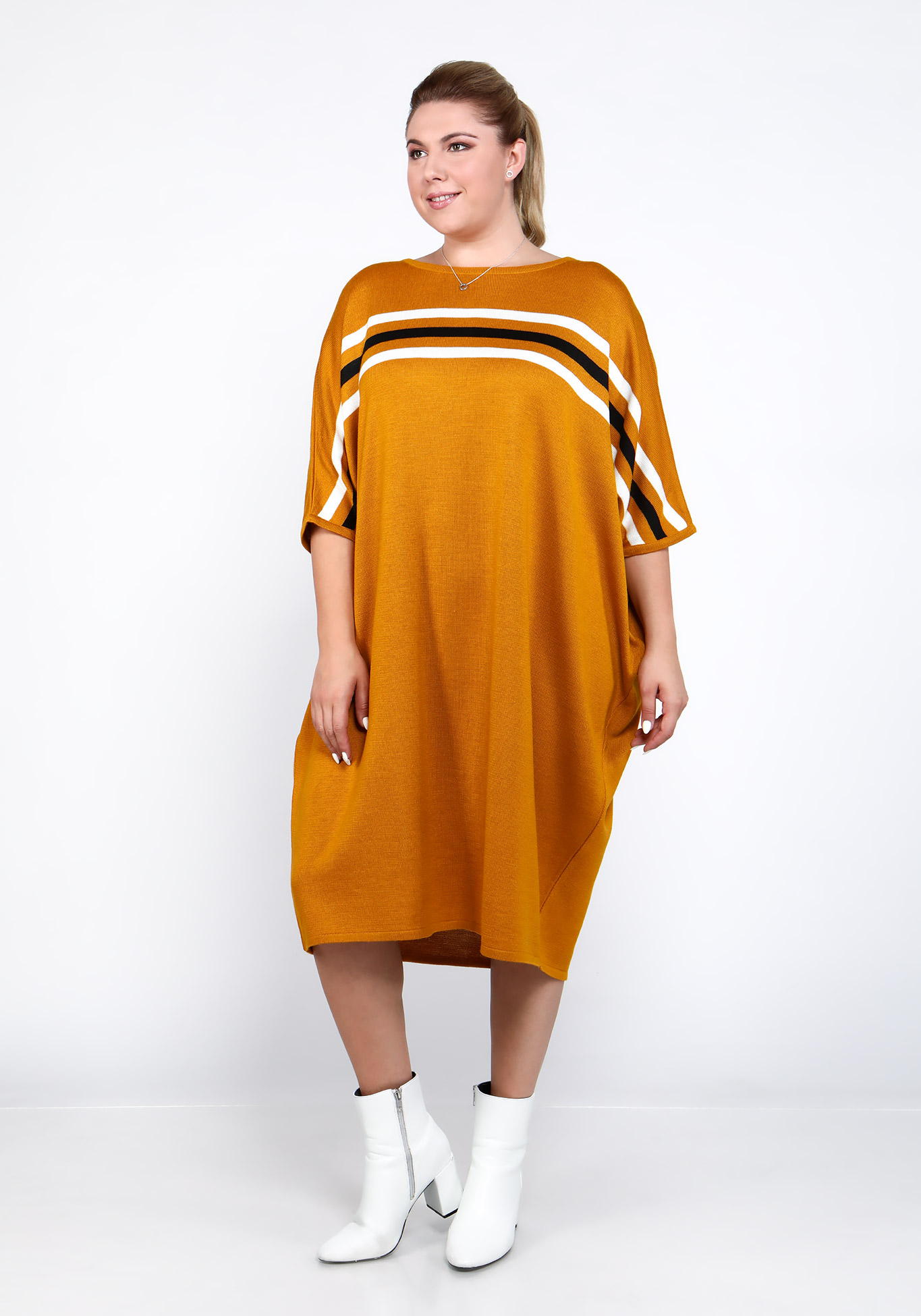 Платье "Стильный линии" Vivawool, цвет горчичный, размер 48 - фото 3