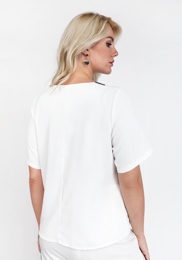 Блузка с контрастной планкой шир.  580, рис. 2