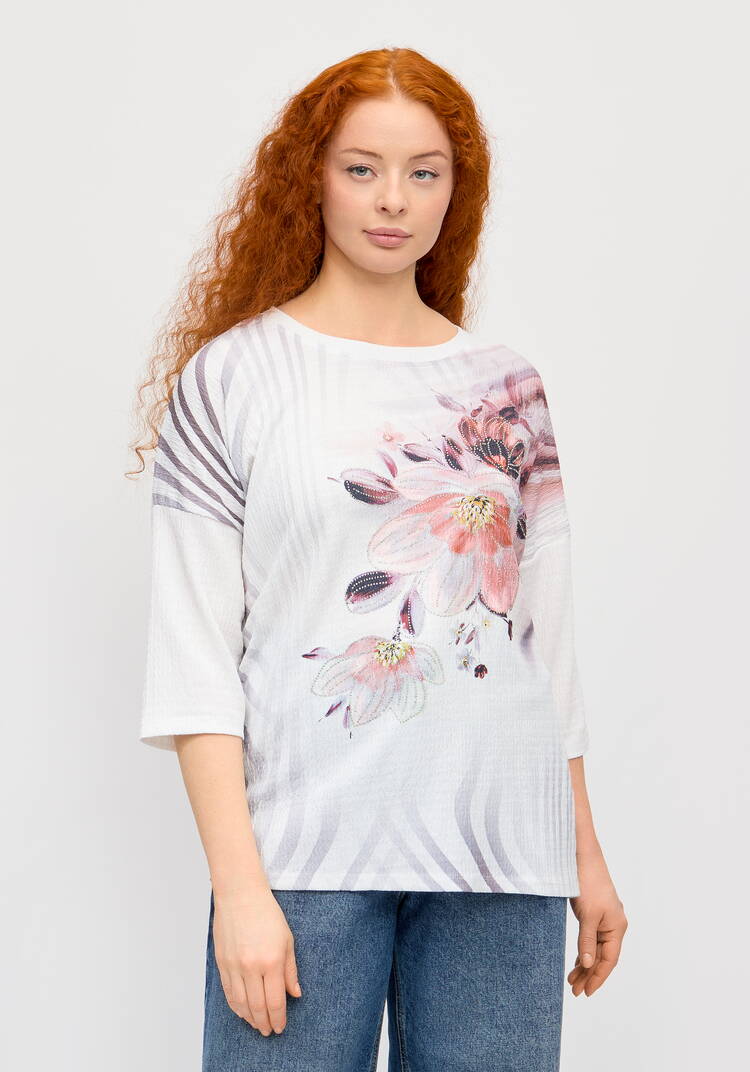 Блуза с принтом Миланика шир.  750, рис. 16