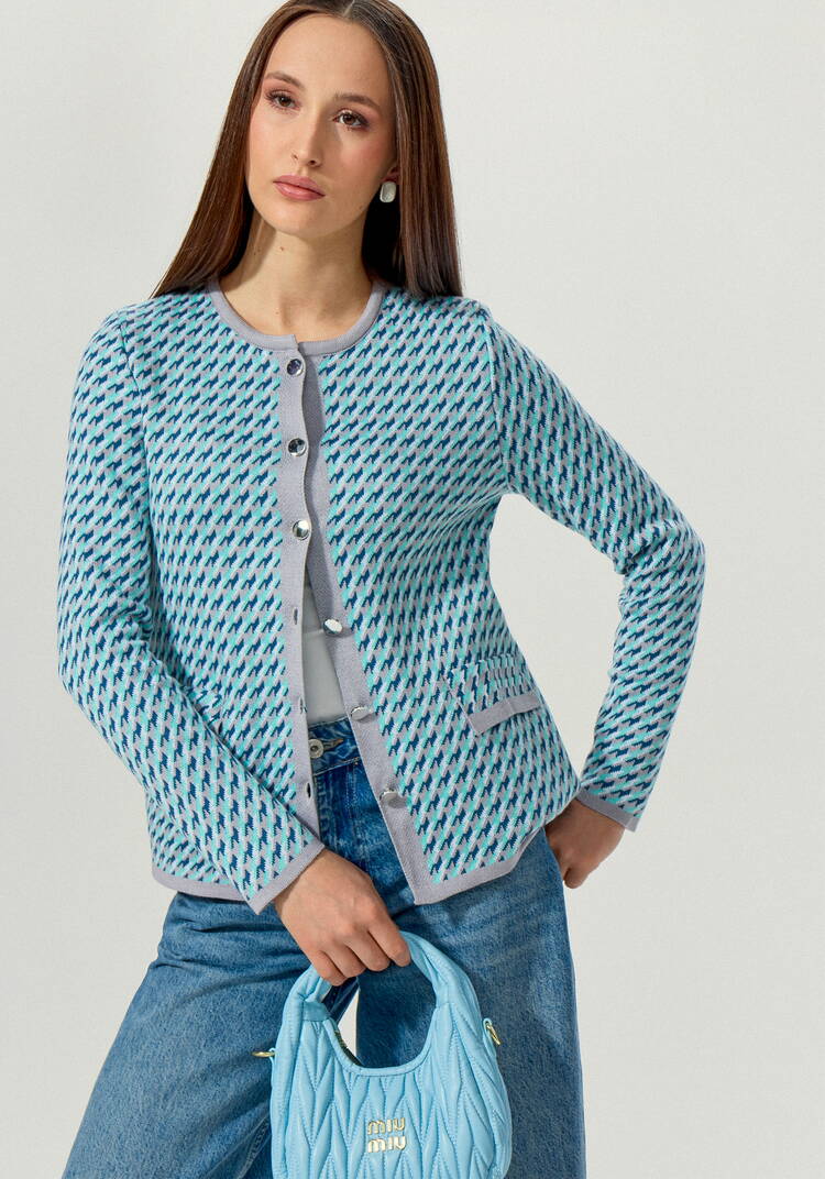 Пиджак с принтом гусиная лапка шир.  750, рис. 13