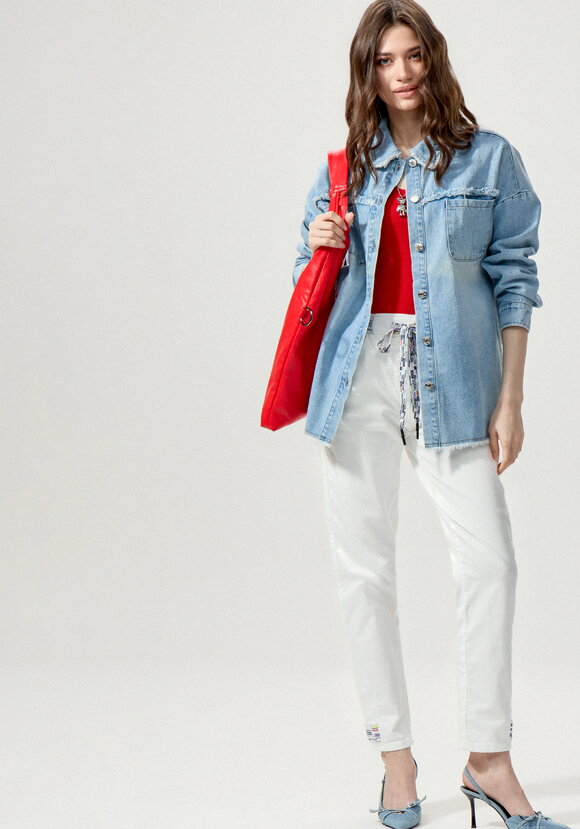 Джинсовая куртка с бахромой по краям шир.  580, рис. 16