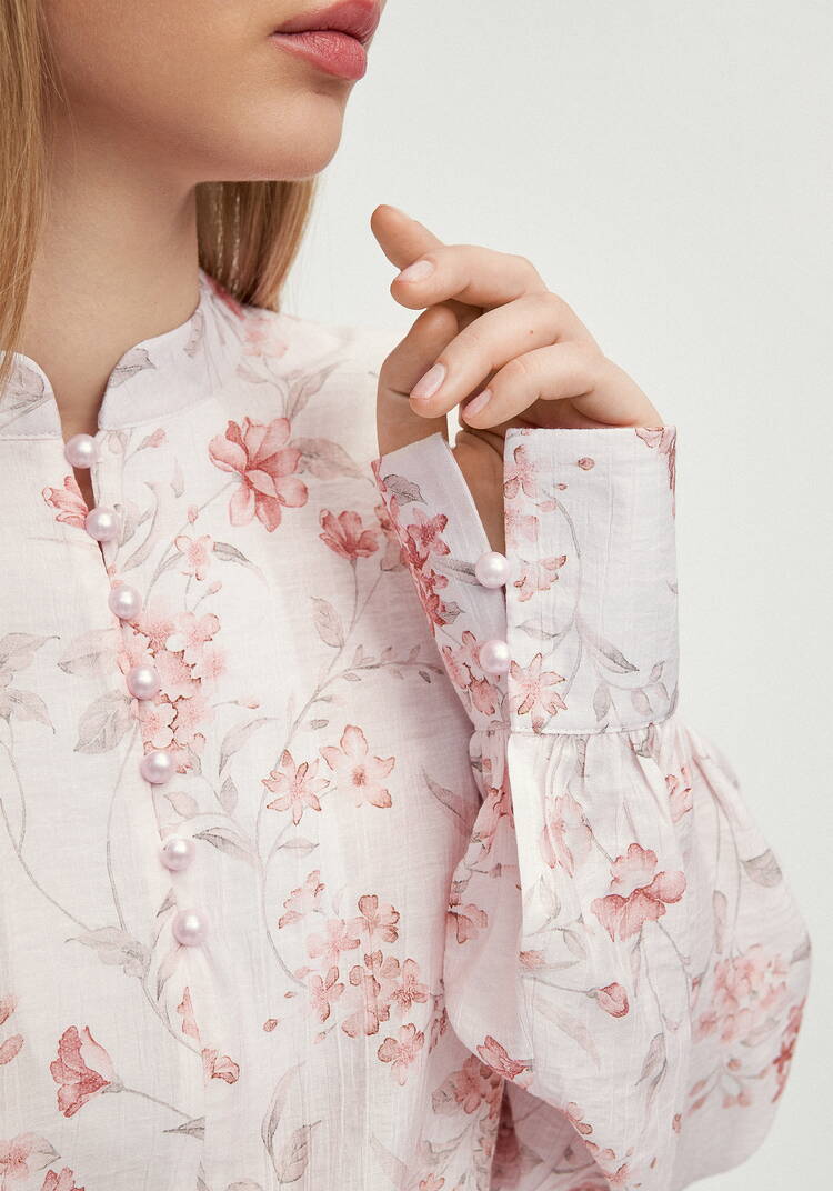 Блуза с жемчужными пуговицами Грейс шир.  750, рис. 13