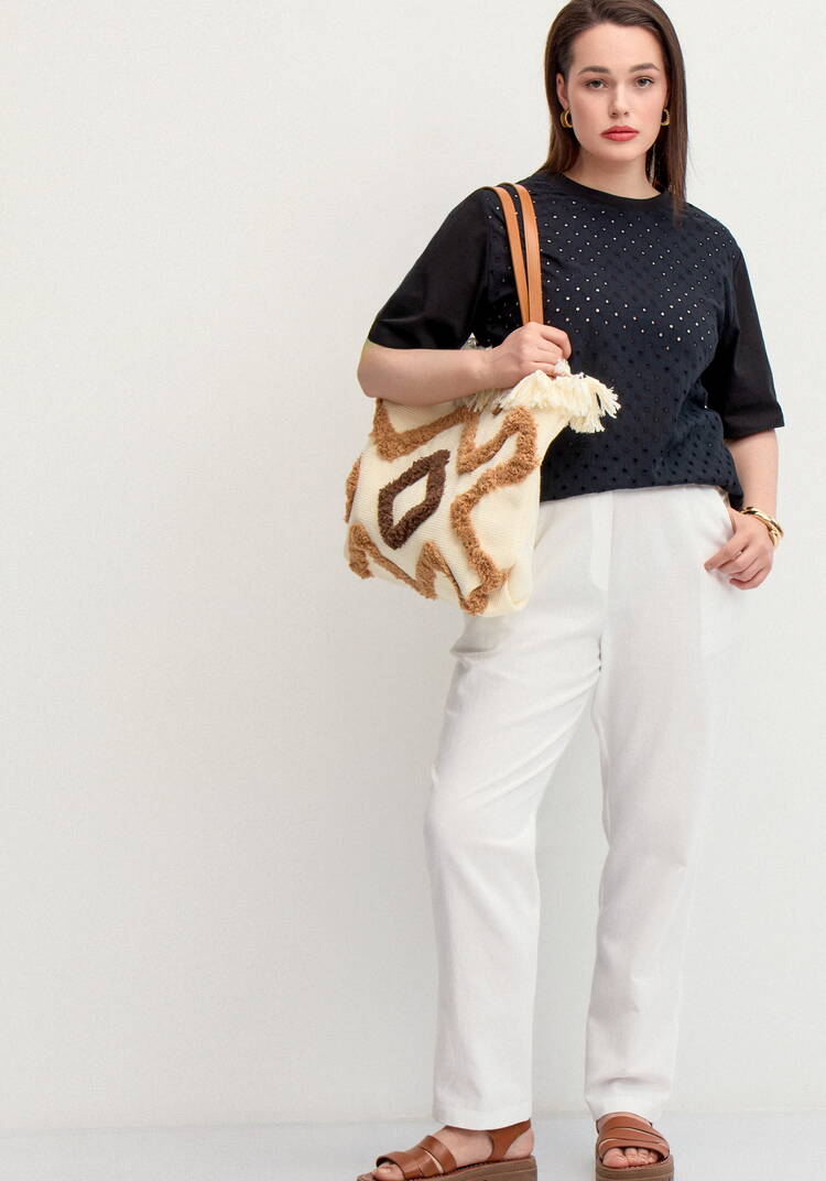 Брюки изо льна длиной 7/8 шир.  750, рис. 8