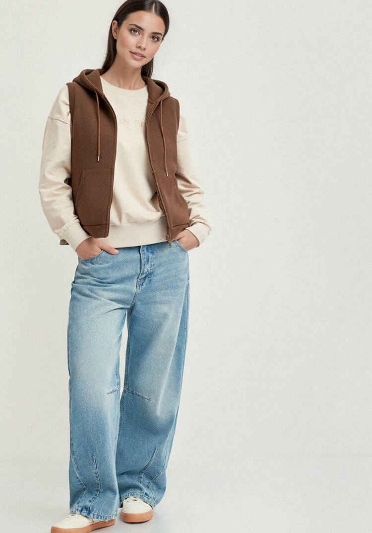 Жилет из микровельвета с начёсом шир.  750, рис. 8