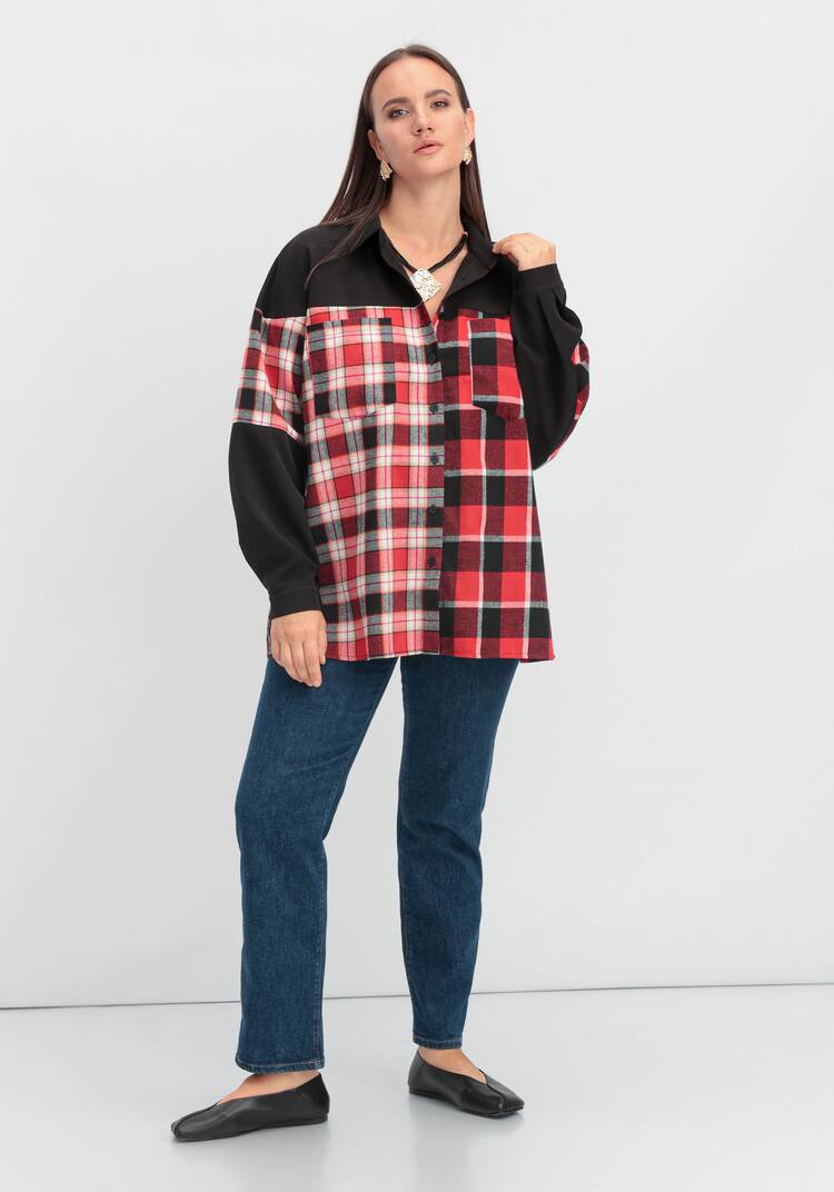 Рубашка из комбинированной клетки шир.  750, рис. 10