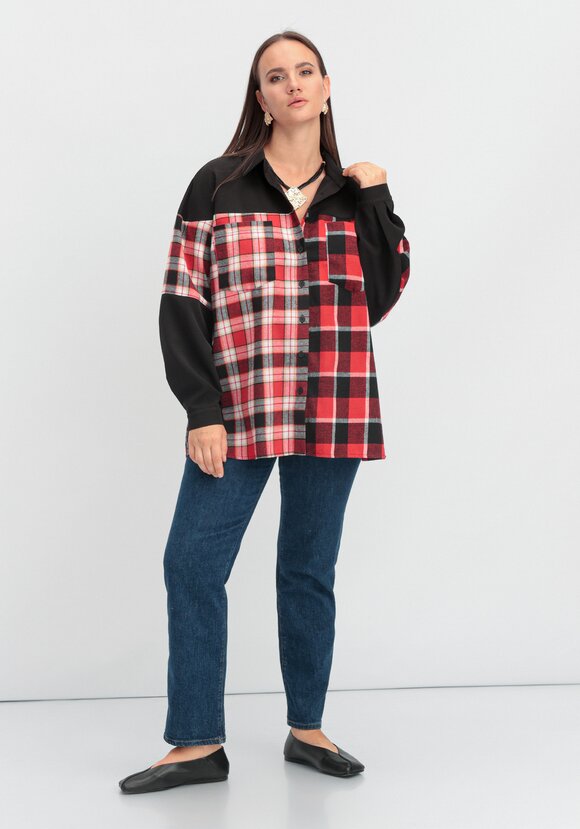 Рубашка из комбинированной клетки шир.  580, рис. 10