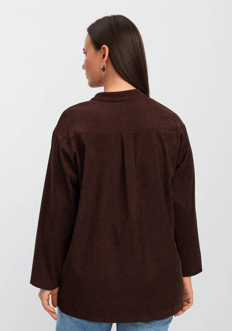 Рубашка оверсайз с воротником-стойкой шир.  750, рис. 3