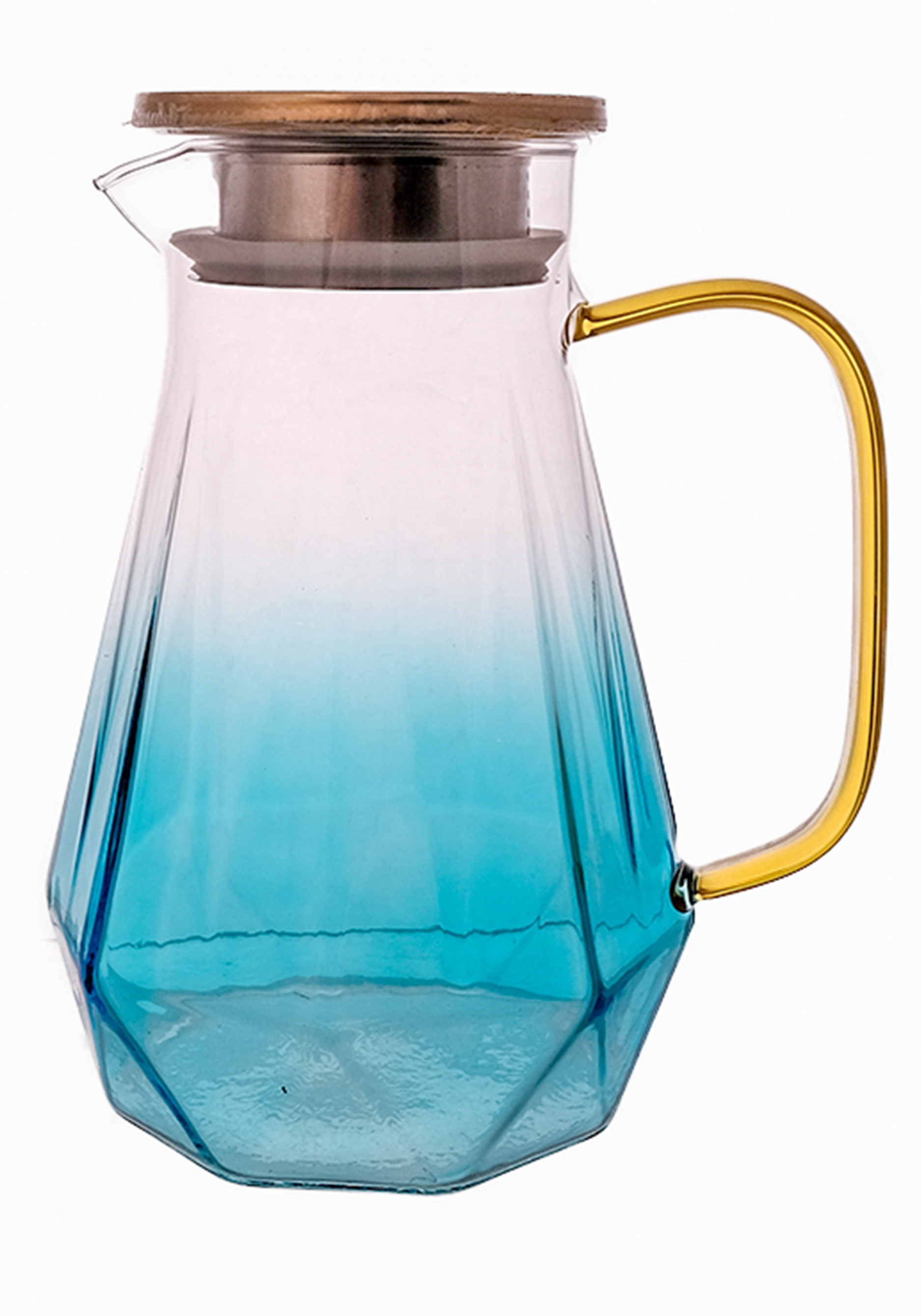 

Кувшин из боросиликатного стекла с крышкой, Голубой