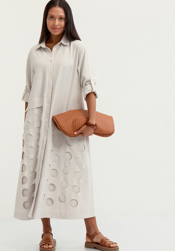 Платье А-силуэта с перфорацией шир.  580, рис. 40