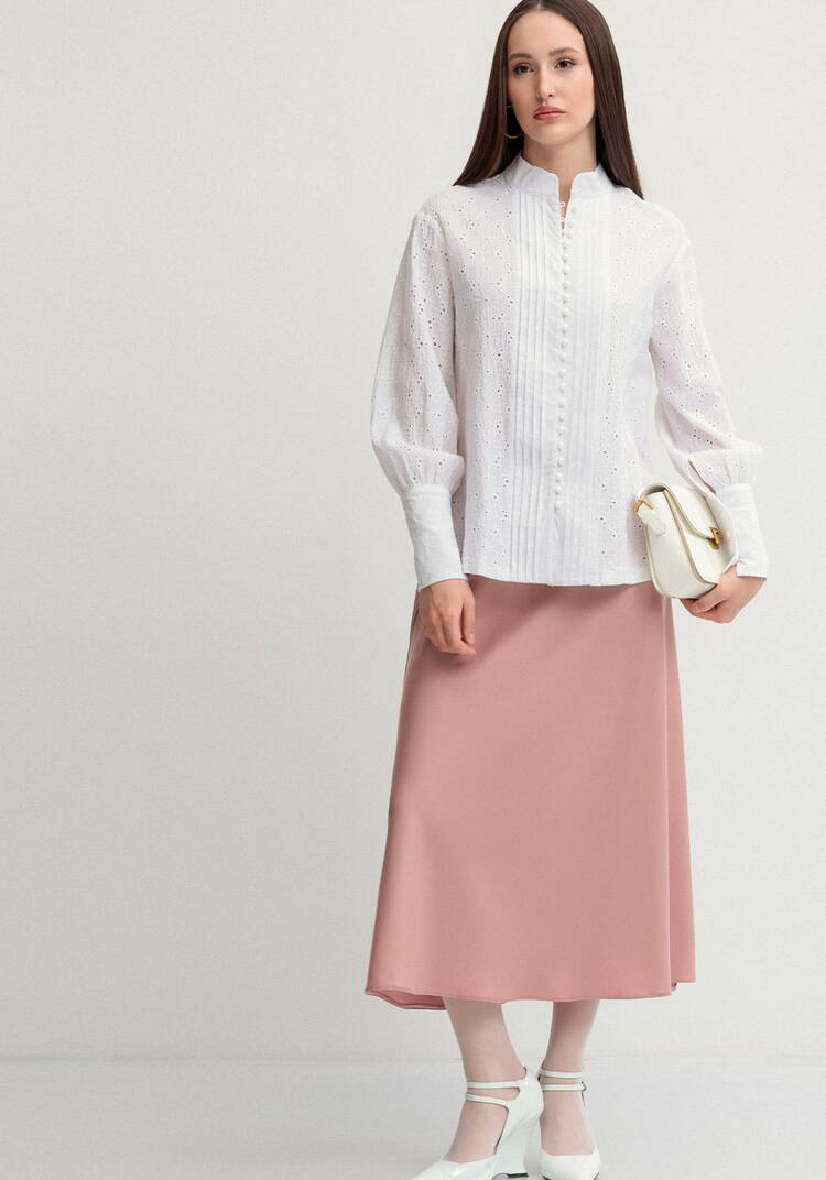 Блуза из шитья с жемчужными пуговицами шир.  750, рис. 22