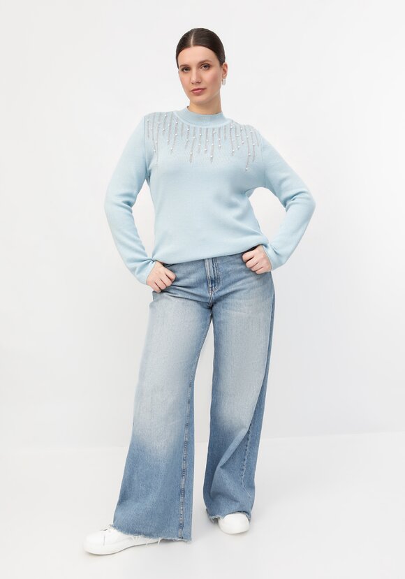 Джемпер с жемчугом и метанитью шир.  580, рис. 8