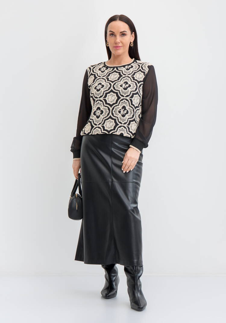 Джемпер с изящным узором шир.  750, рис. 2