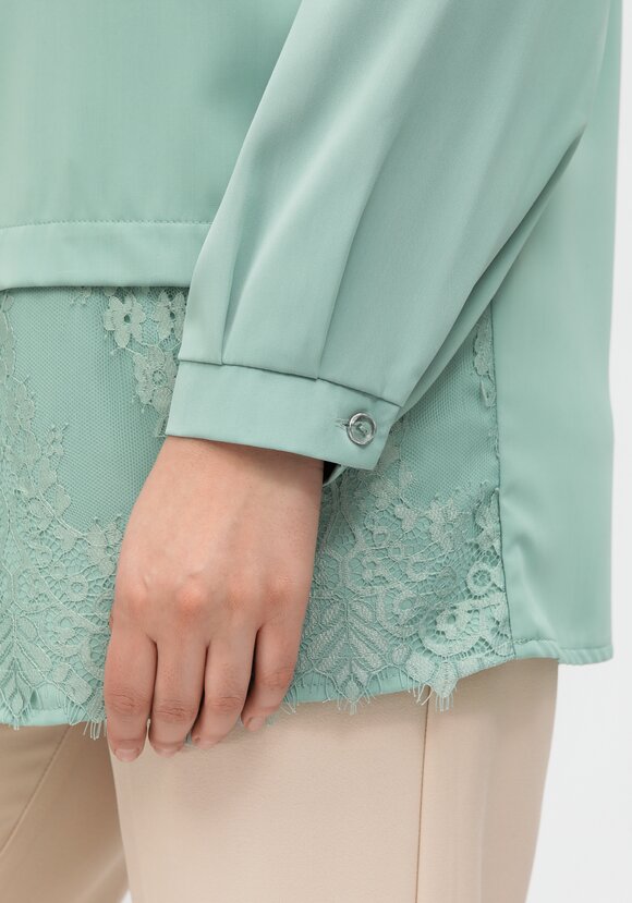 Блуза с ажурным кружевом по низу шир.  580, рис. 5